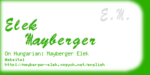 elek mayberger business card